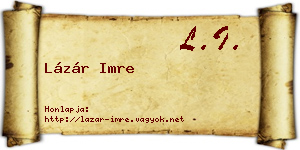 Lázár Imre névjegykártya